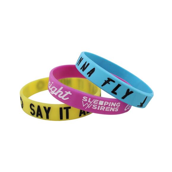 Sleeping With Sirens 3 Silicone Bracelet Set - Picture 1 of 2
